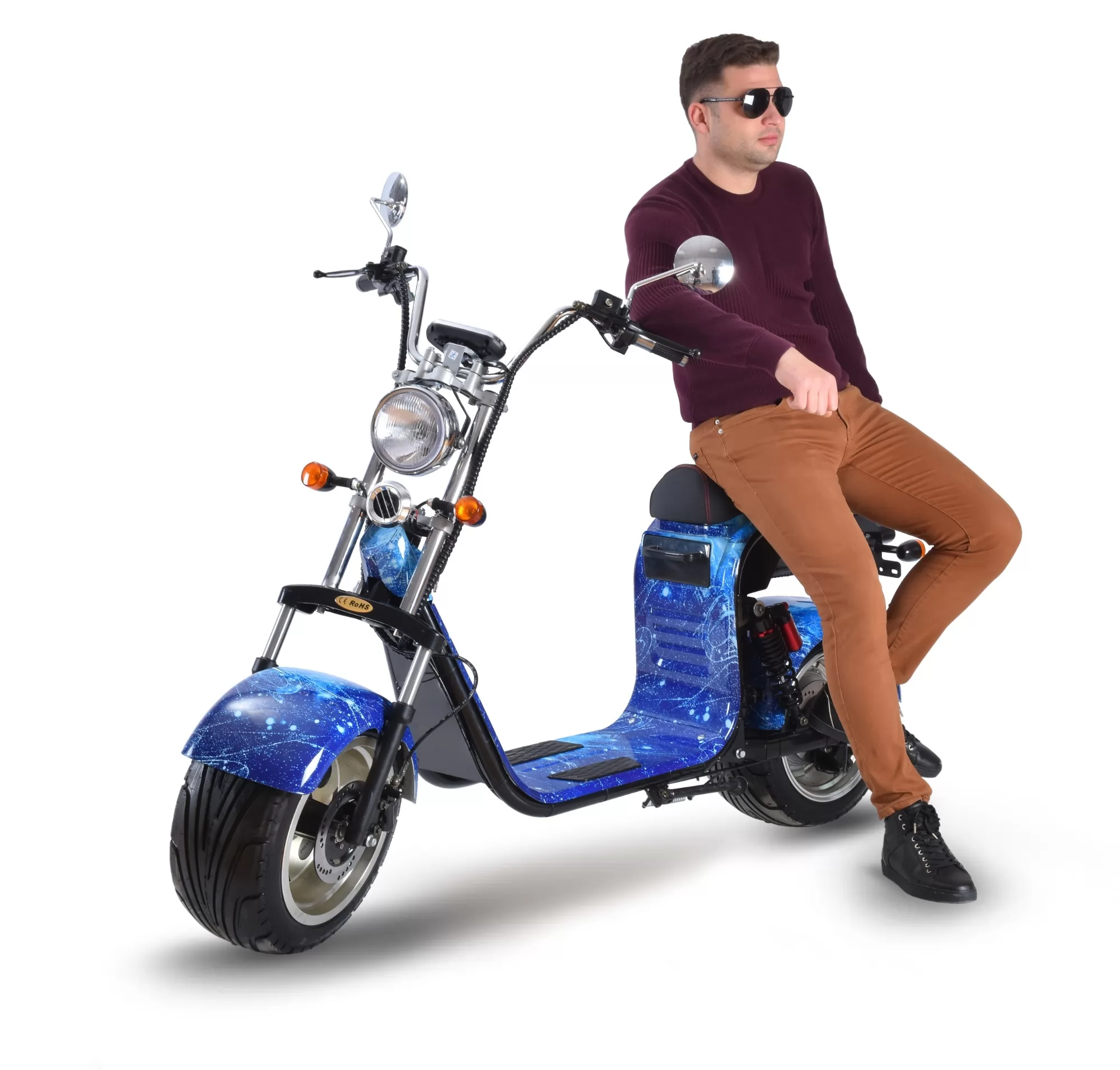 EEC COC seev citycoco 2000w 3000w electric scooter with fat bike tire HR8-2
